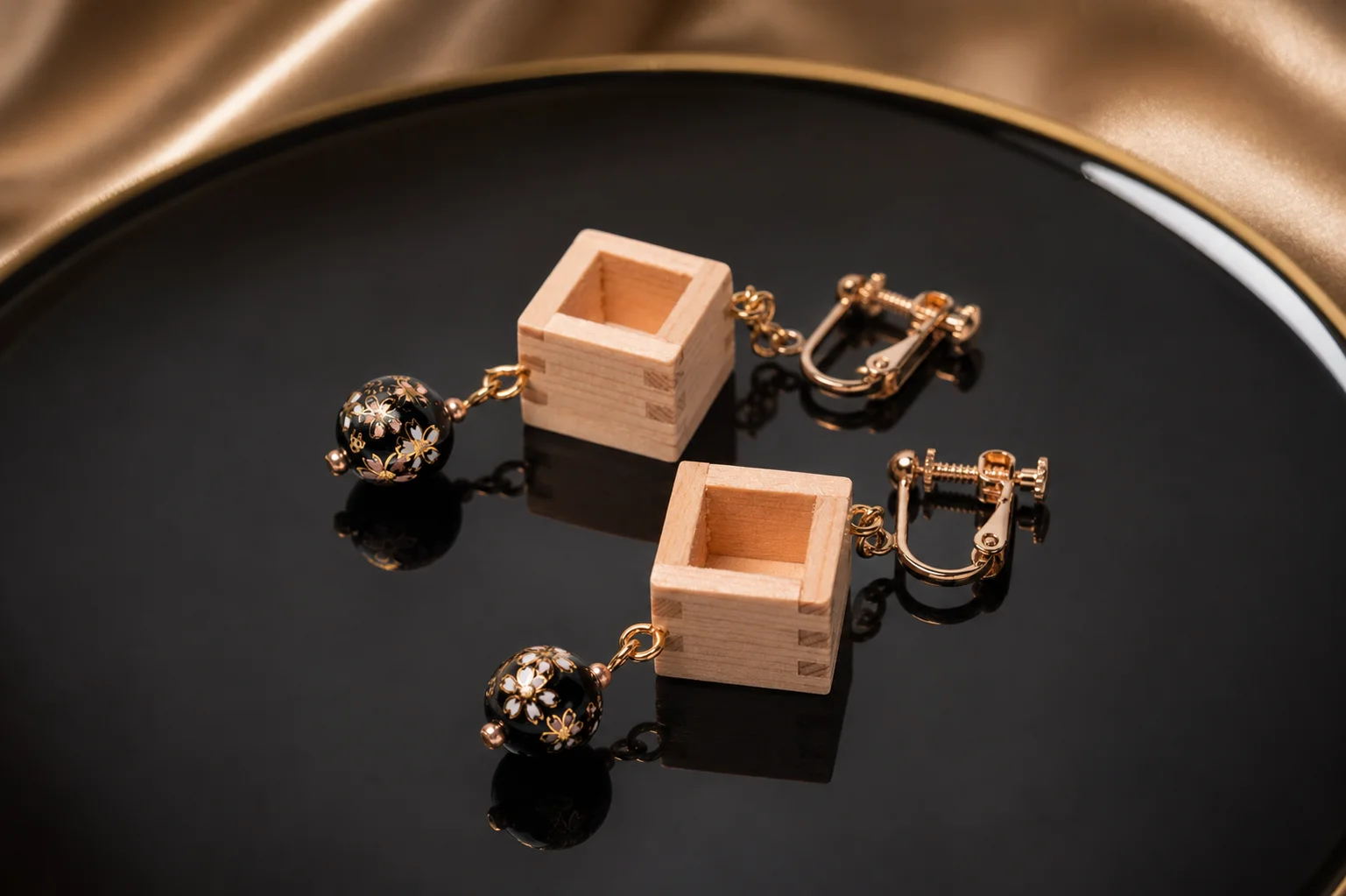 Black Blossom Earrings